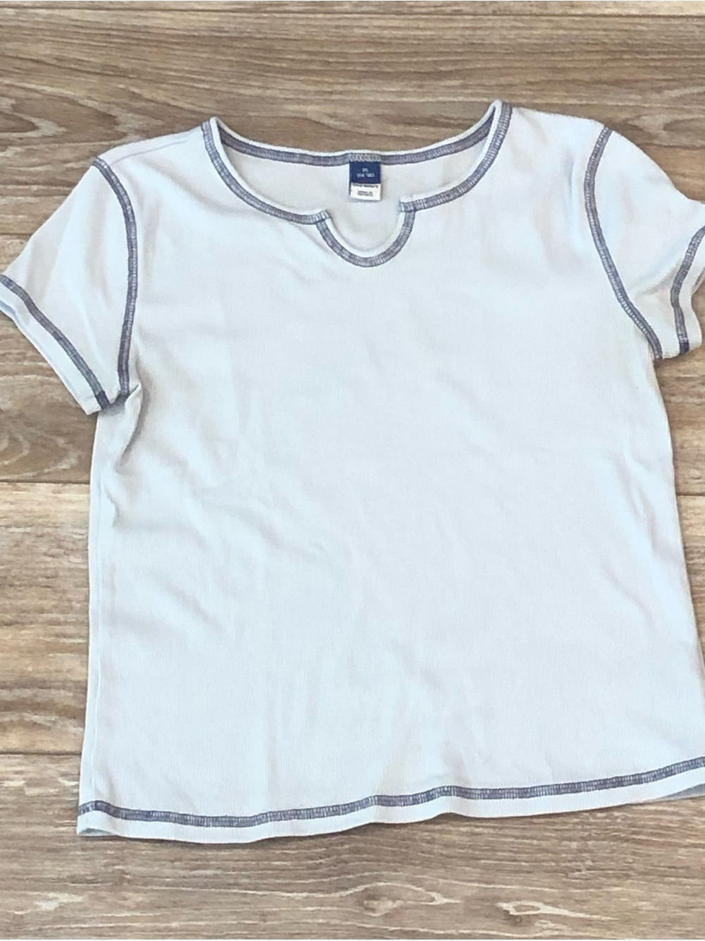 Old Navy Girl’s Light Blue Contrast-Stitch Tee